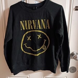 2/$10 Forever 21 Unisex Nirvana Sweatshirt Size Medium (Flawed)